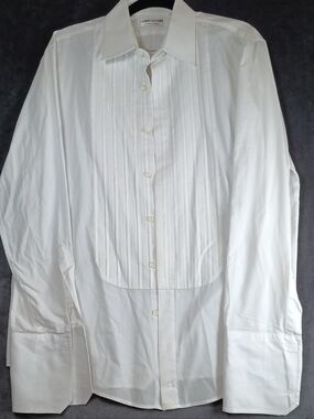 Lord & Taylor White Pleated Dress Shirt - Men's